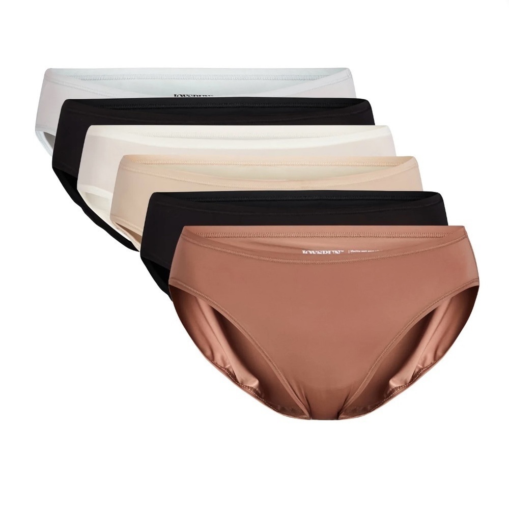 Joyspun Women's Microfiber Bikini Panties, 6-Pack